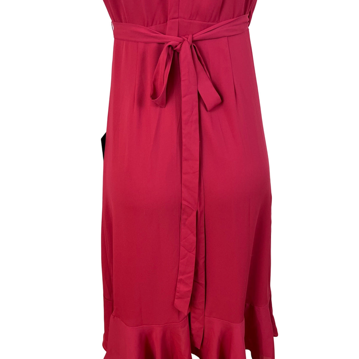 Lulus Womens Red Polyester Wrap Ruffle Midi Dress Spaghetti Straps Size S