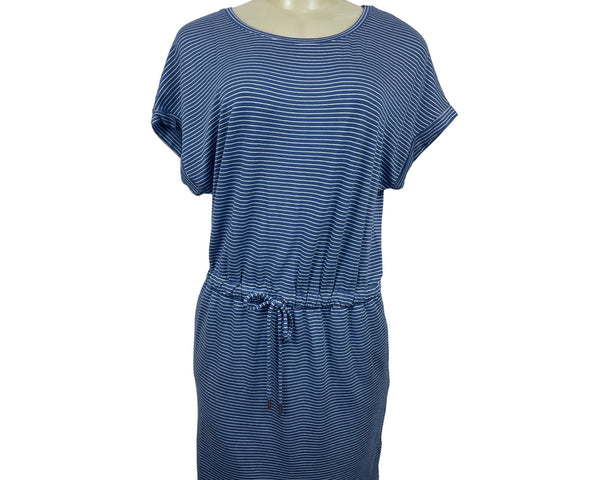 Hilary Radley Women’s Blue and White Striped Knee Length Shirt Dress Size S/CH