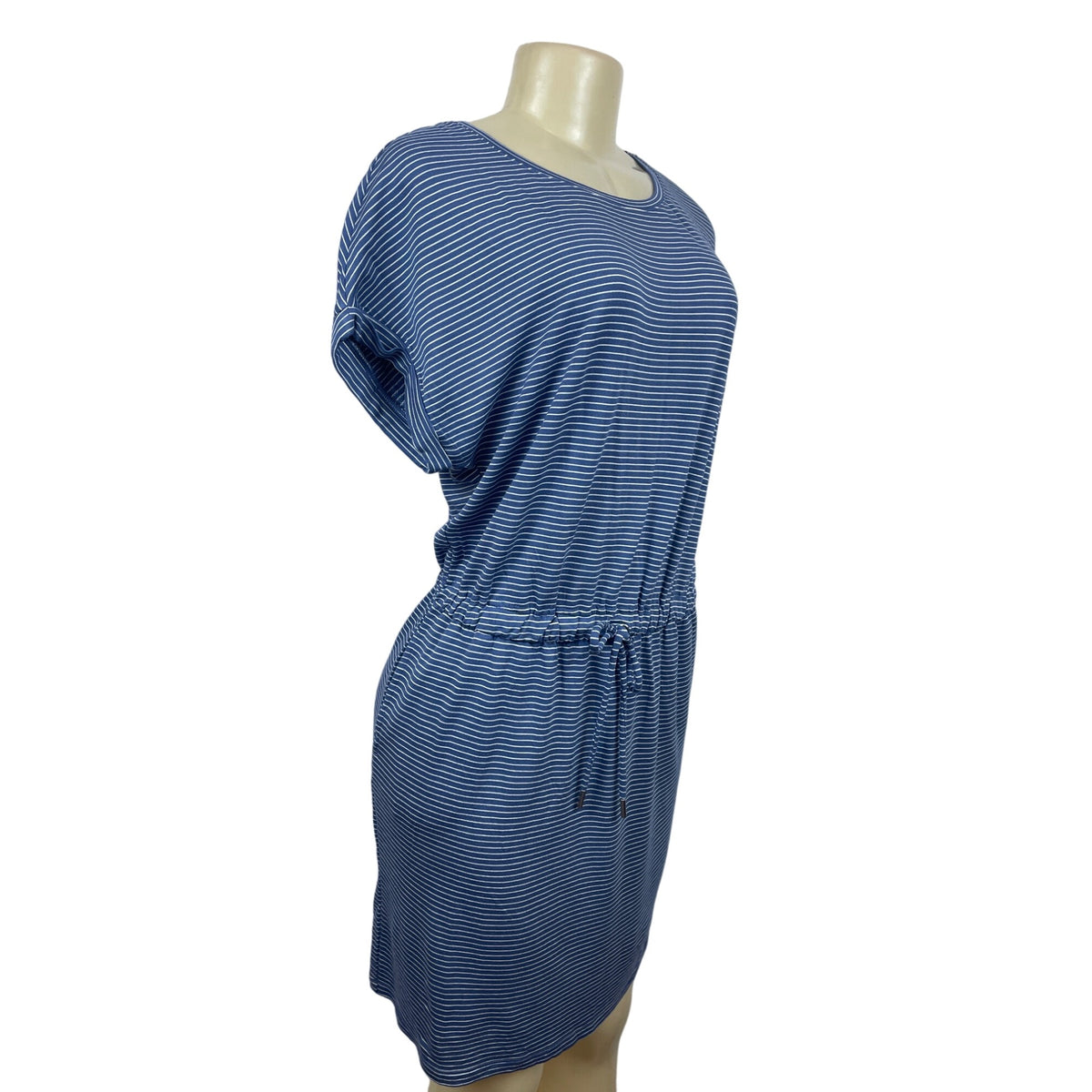 Hilary Radley Women’s Blue and White Striped Knee Length Shirt Dress Size S/CH