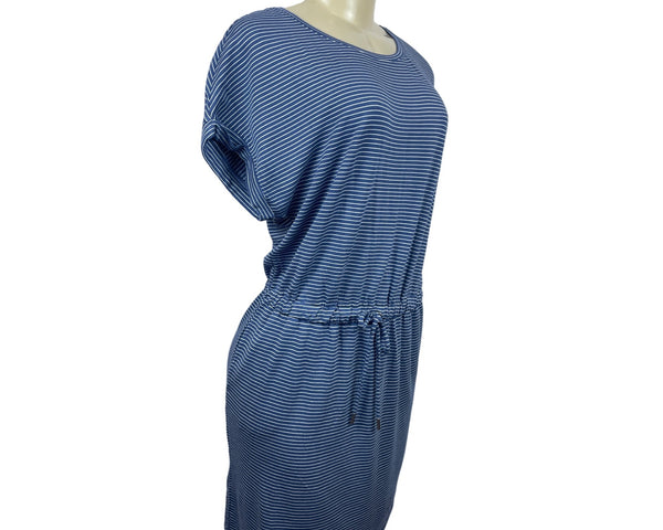 Hilary Radley Women’s Blue and White Striped Knee Length Shirt Dress Size S/CH