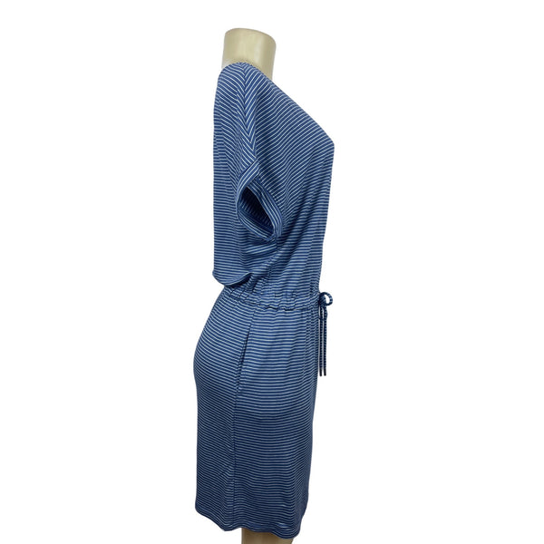 Hilary Radley Women’s Blue and White Striped Knee Length Shirt Dress Size S/CH