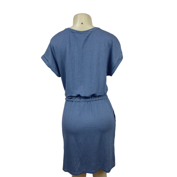 Hilary Radley Women’s Blue and White Striped Knee Length Shirt Dress Size S/CH