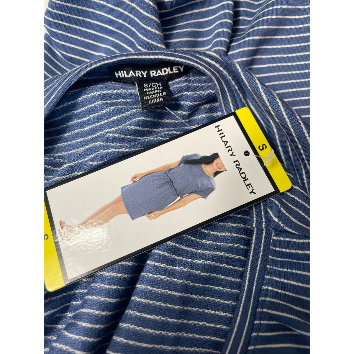 Hilary Radley Women’s Blue and White Striped Knee Length Shirt Dress Size S/CH