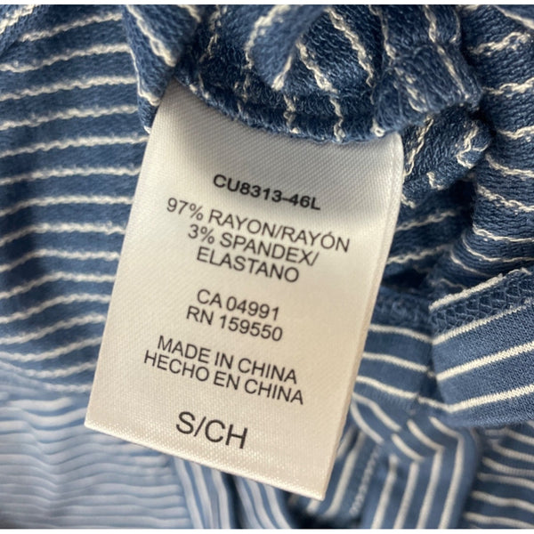 Hilary Radley Women’s Blue and White Striped Knee Length Shirt Dress Size S/CH