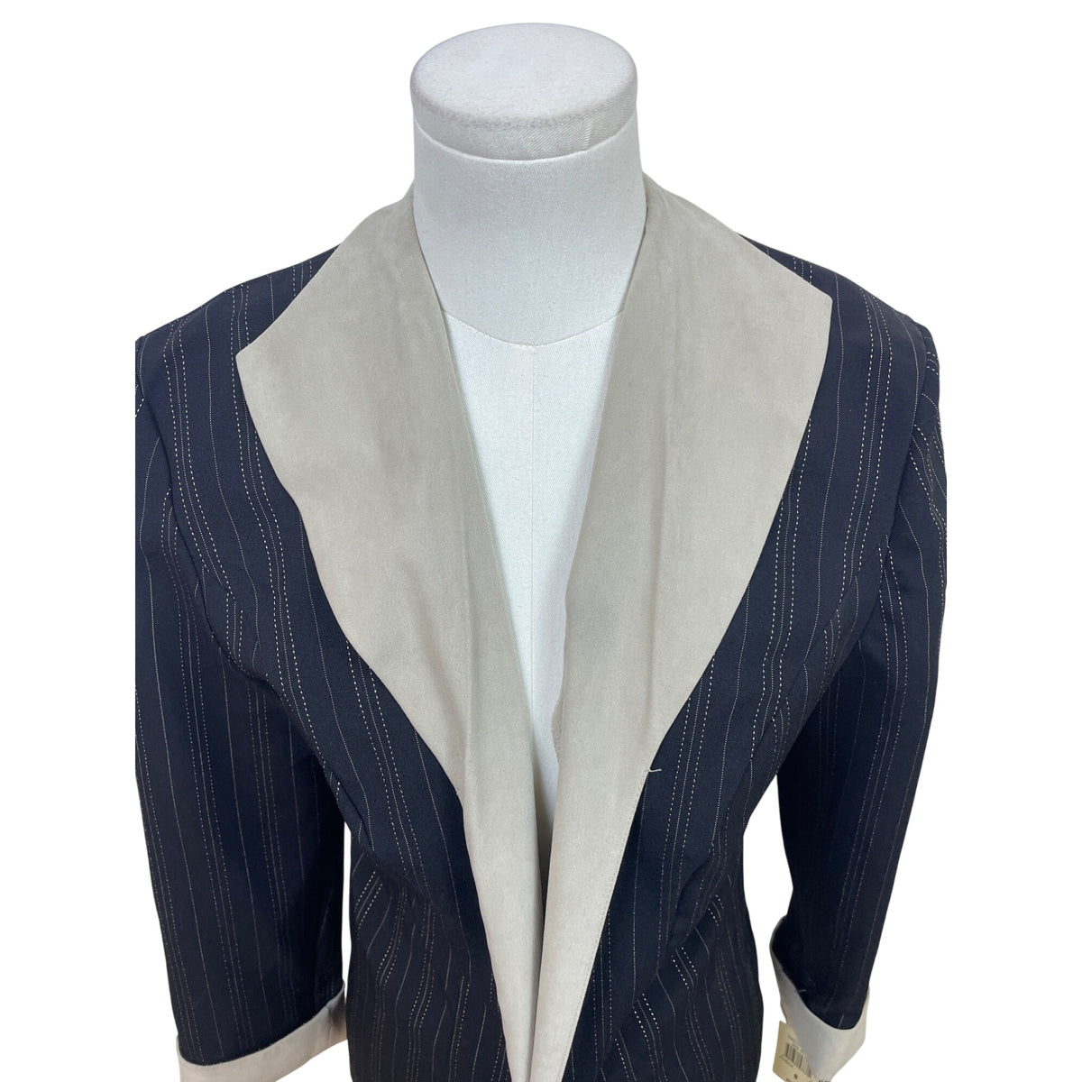 Miss Dorby Women's Black & Beige Pinstripe Blazer Size 8