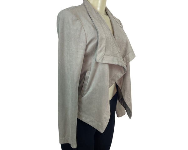 BB Dakota Womens Taupe Waterfall Open Front Jacket Size S