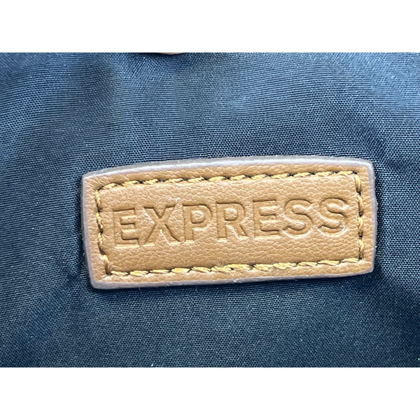 Express Womens Tan Faux Leather Quilted Crossbody Chain Strap Bag