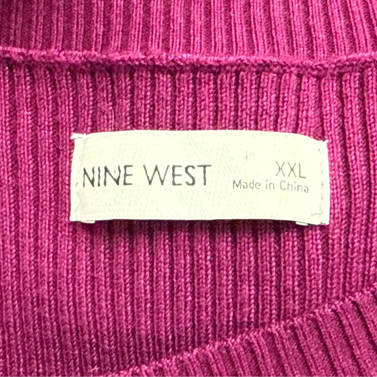 Nine West Purple Ribbed Knit Long Sleeve Midi Sweater Dress Stretchy Sz XXL