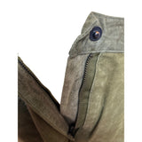 S.M.H. Vintage Olive Green Leather High-Waisted Loose-Fit Trousers Size 14