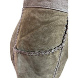 S.M.H. Vintage Olive Green Leather High-Waisted Loose-Fit Trousers Size 14