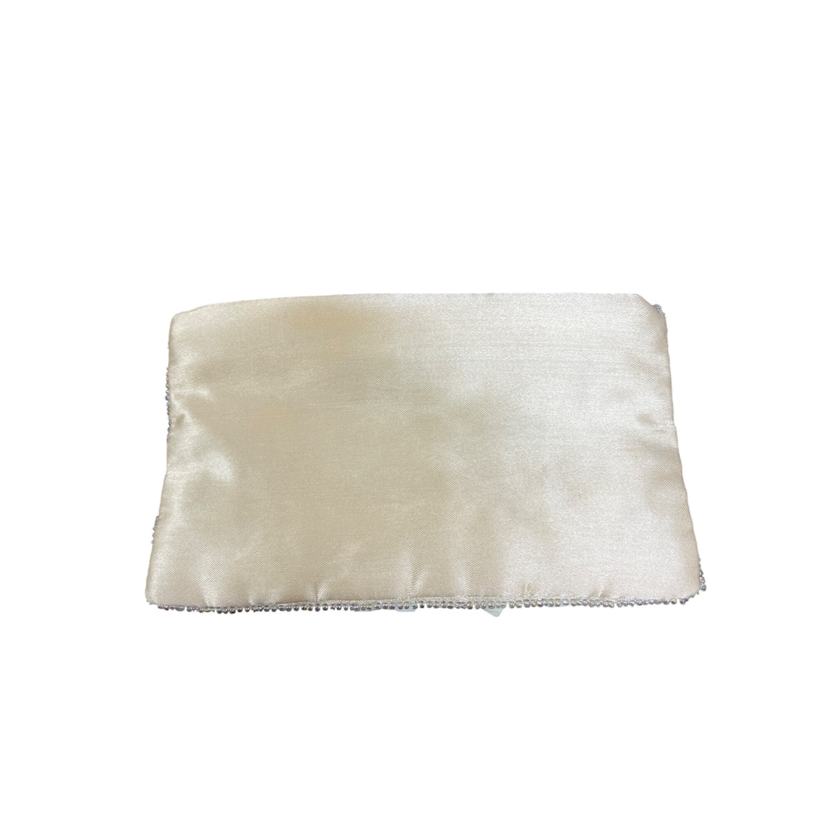 Beaded Ivory Polyester Womens Satin Decorative Clutch Made In India