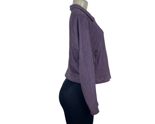 Eden Society Women's Purple Drapey Moto Jacket Stitch Size L
