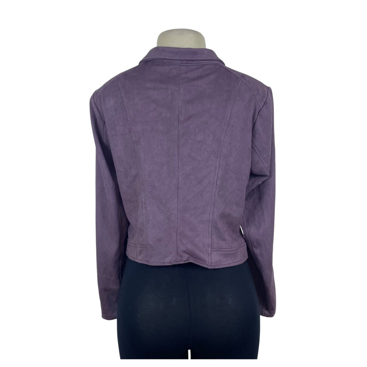Eden Society Womens Purple Drapey Moto Jacket Stitch Sz L - New