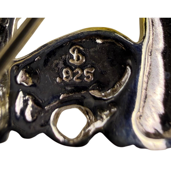 Sterling Silver & Gold 925 Nativity Brooch Pin Religious Christmas Theme Metal