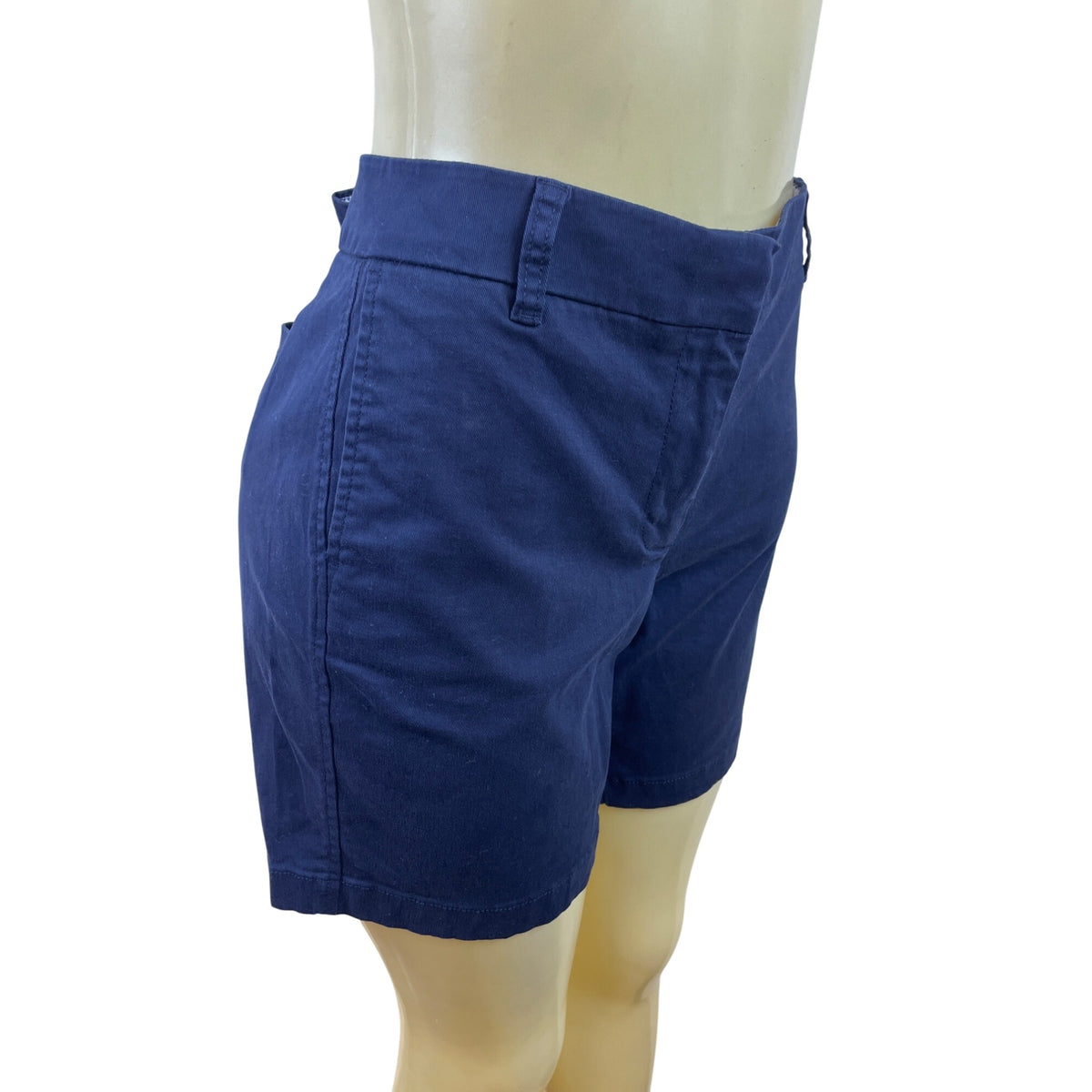 J. Crew Womens Navy Chino Shorts Mid-Rise Tailored Fit Size 10