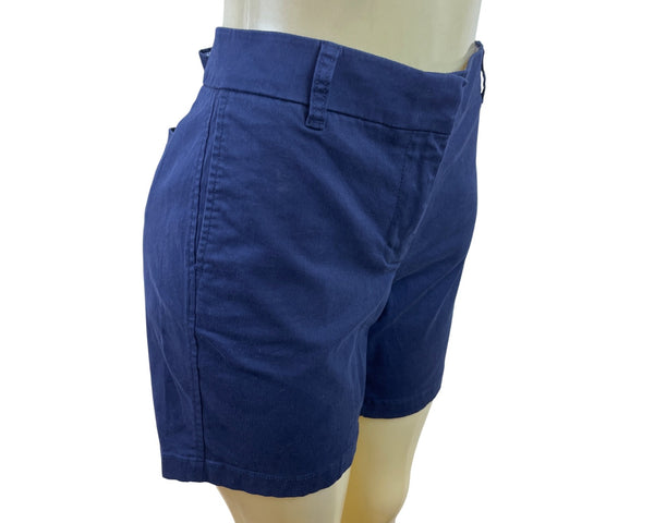 J. Crew Women's Navy Chino Shorts Mid Rise Tailored Fit Size 10