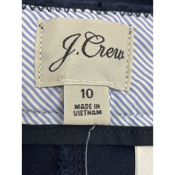 J. Crew Womens Navy Chino Shorts Mid-Rise Tailored Fit Size 10