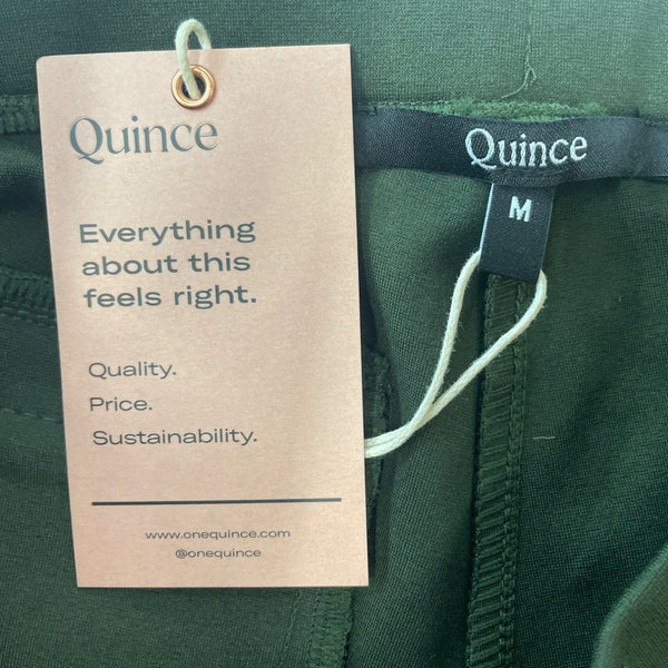 Quince Dark Green Stretch Trousers  Womens Dress Pants Sz M/P - NEW