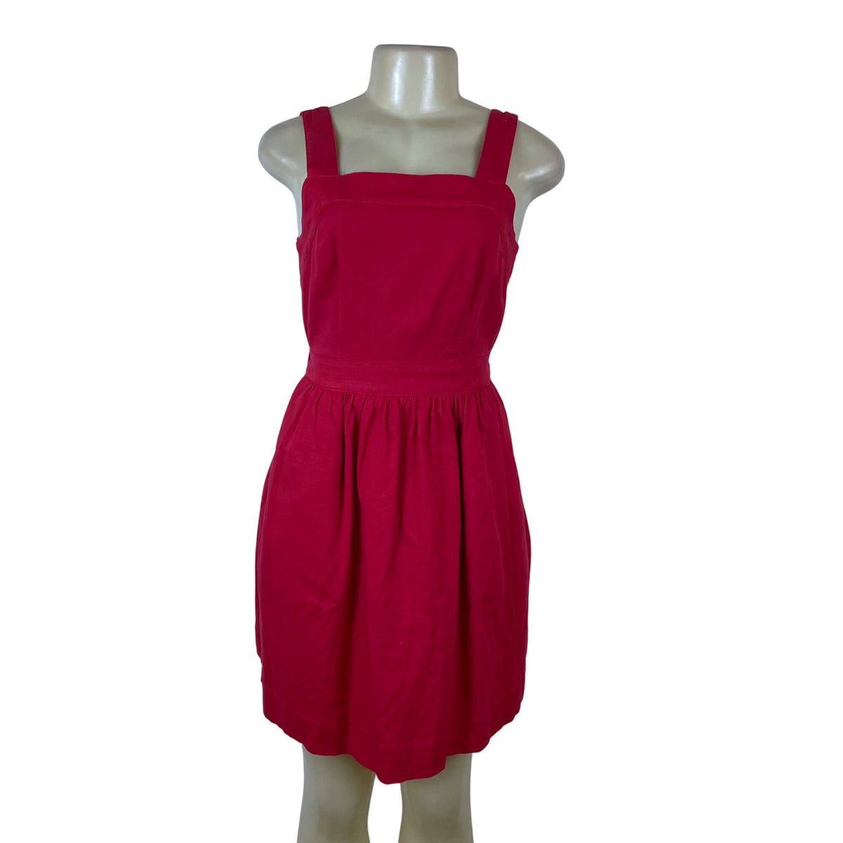 J.Crew Womens Fuchsia Cotton & Linen Sleeveless Bow-Back Summer Dress Size XS