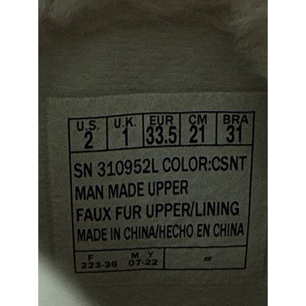 Skechers Girls Tan Faux Fur Lined Winter Boots With Lace & Zip Closure Size 2