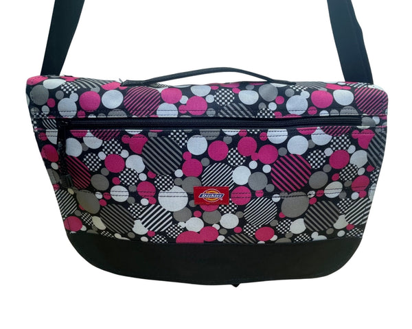 Dickies Women’s Black/Pink Nylon Adjustable Strap Checkerboard Messenger Bag