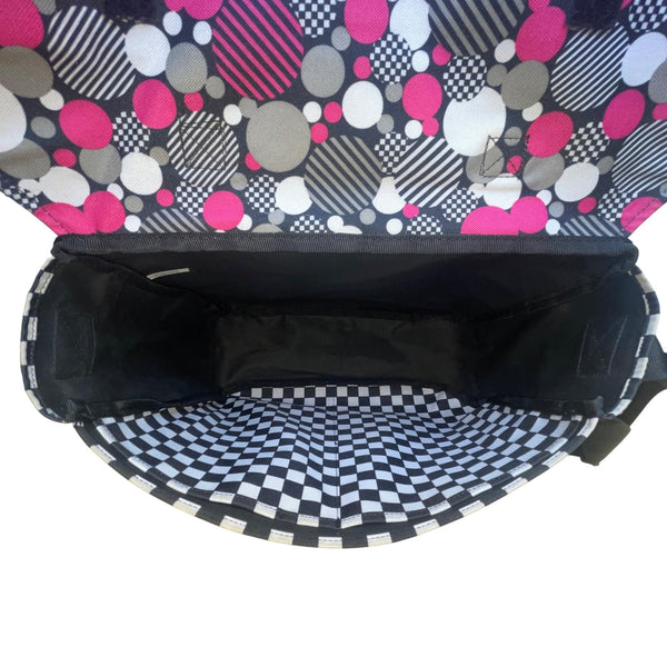 Dickies Women’s Black/Pink Nylon Adjustable Strap Checkerboard Messenger Bag