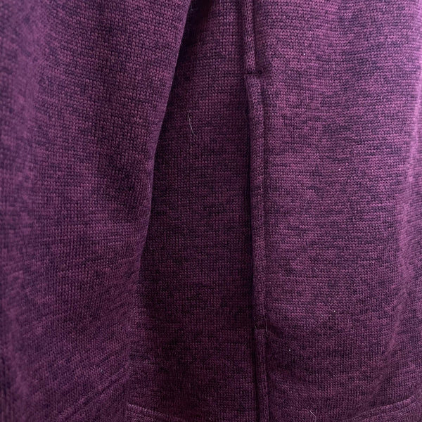 Lands’ End Women’s Plum Full-Zip Fleece Long Jacket W/High Collar Pockets Size M