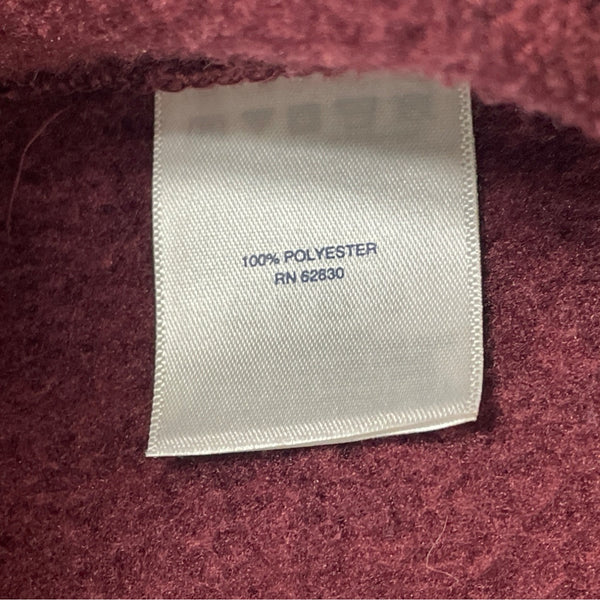 Lands’ End Women’s Plum Full-Zip Fleece Long Jacket W/High Collar Pockets Size M