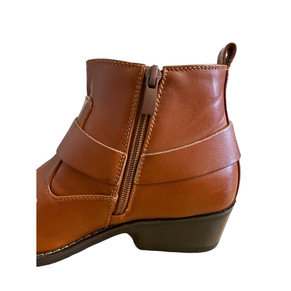 Alberto Fellini Women's Brown Ankle Zip Up Boots Sz 7 - NWOB