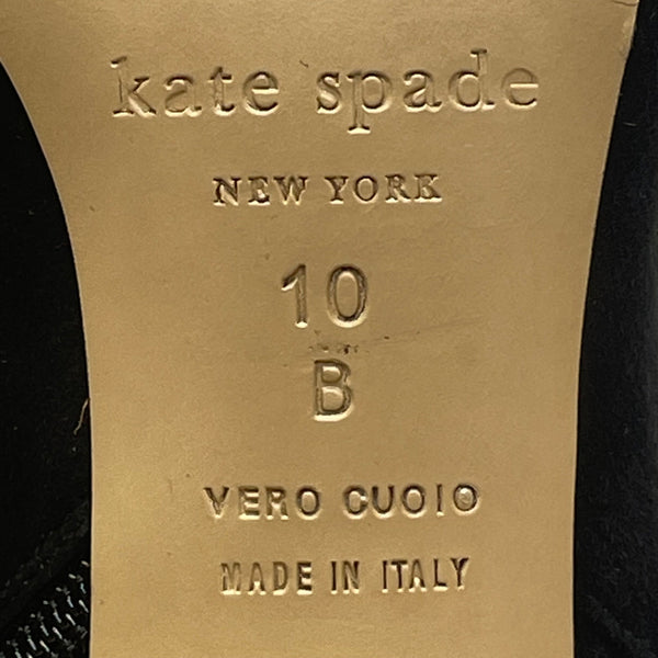 Kate Spade Women’s Black Suede Gold Accent High Heel Netta Ankle Booties Sz 10B