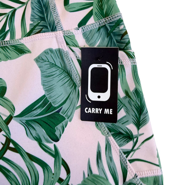 Gottex Women’s Green Leaf Print High-Waist Shorts With Pockets Size S - New