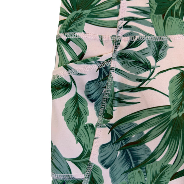 Gottex Women’s Green Leaf Print High-Waist Shorts With Pockets Size S - New