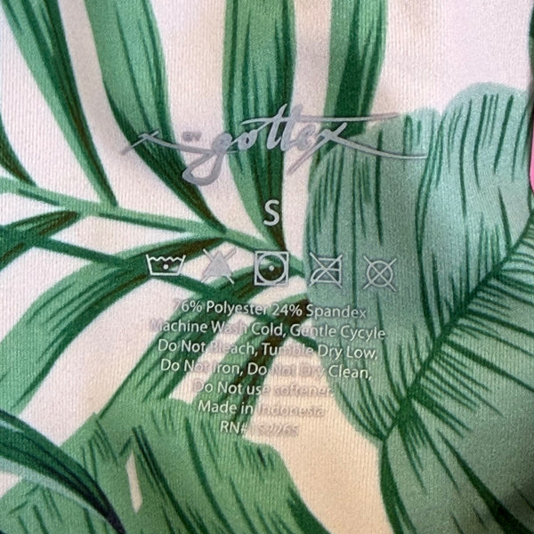 Gottex Women’s Green Leaf Print High-Waist Shorts With Pockets Size S - New