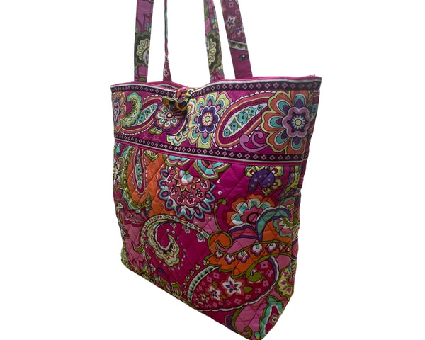 Vera Bradley Women’s Multicolor Quilted Paisley Large Pockets Fabric Tote Bag