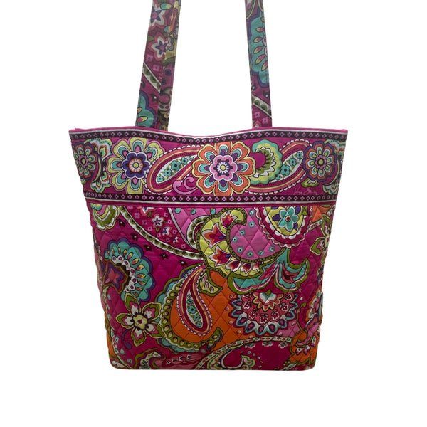 Vera Bradley Women’s Multicolor Quilted Paisley Large Pockets Fabric Tote Bag