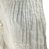 Vintage 80s Cashe White Satin Sz 8 Dress Puff Sleeves & Ruched Skirt Design Women
