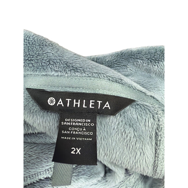 Athleta Womens Blue Fleece Zip-Up Jacket 2X Cozy Long Sleeve Soft Polyester Fall Athleta Womens Blue Fleece Zip-Up Jacket 2X Cozy Long Sleeve Soft Polyester Fall