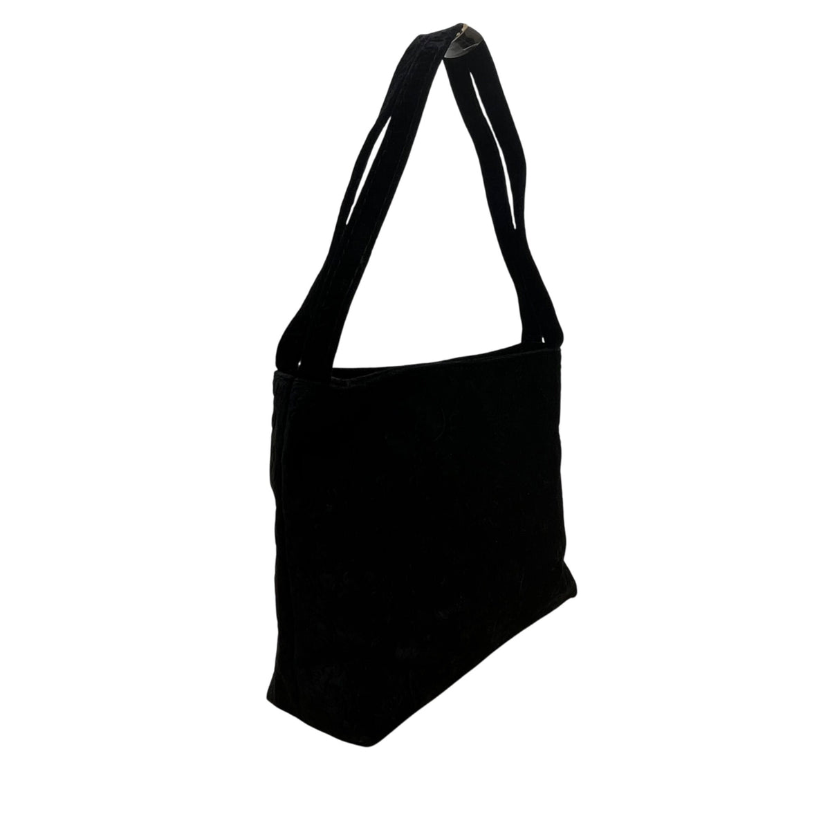 Valerie Stevens Women’s Made In Italy Black Velvet Embossed Shoulder Bag