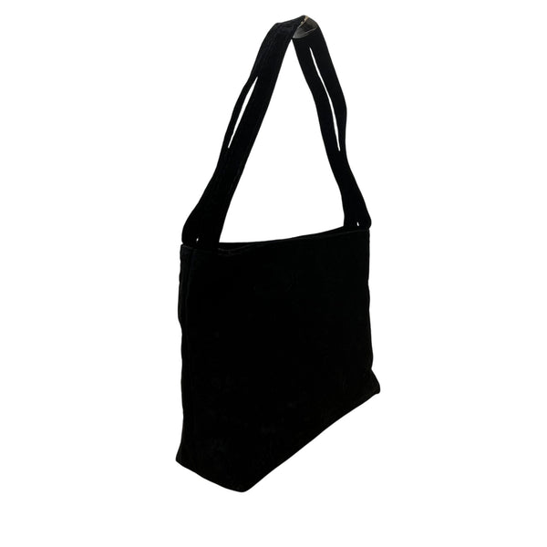 Valerie Stevens Women’s Made In Italy Black Velvet Embossed Shoulder Bag