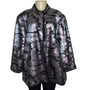 Misook Womens Metallic Abstract Jacket Black/Silver Size XL