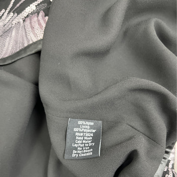 Misook Womens Metallic Abstract Jacket Black/Silver Size XL