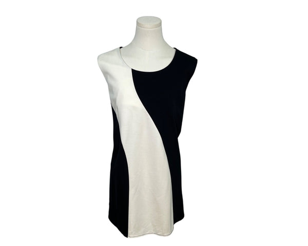 Alfani Womens Black & White Colorblock Sleeveless Top Sz 2X