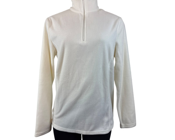 Lands End Women's White Half-Zip Pullover Mock-Neck Sweater Size S - New