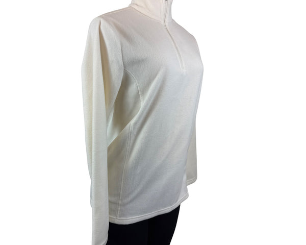 Lands End Women's White Half-Zip Pullover Mock-Neck Sweater Size S - New