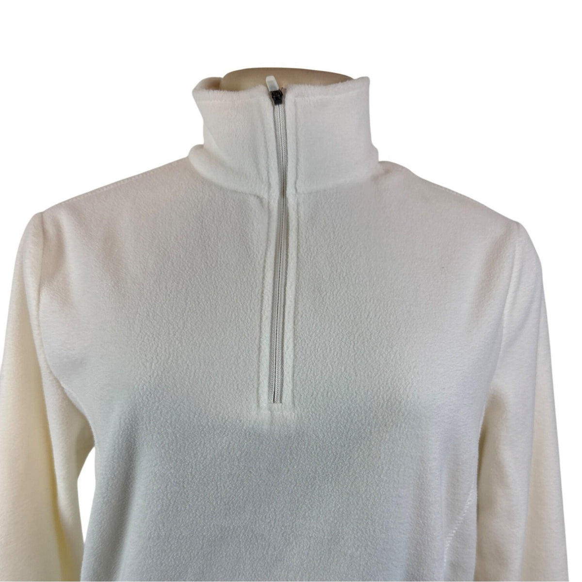 Lands End Women's White Half-Zip Pullover Mock-Neck Sweater Size S - New