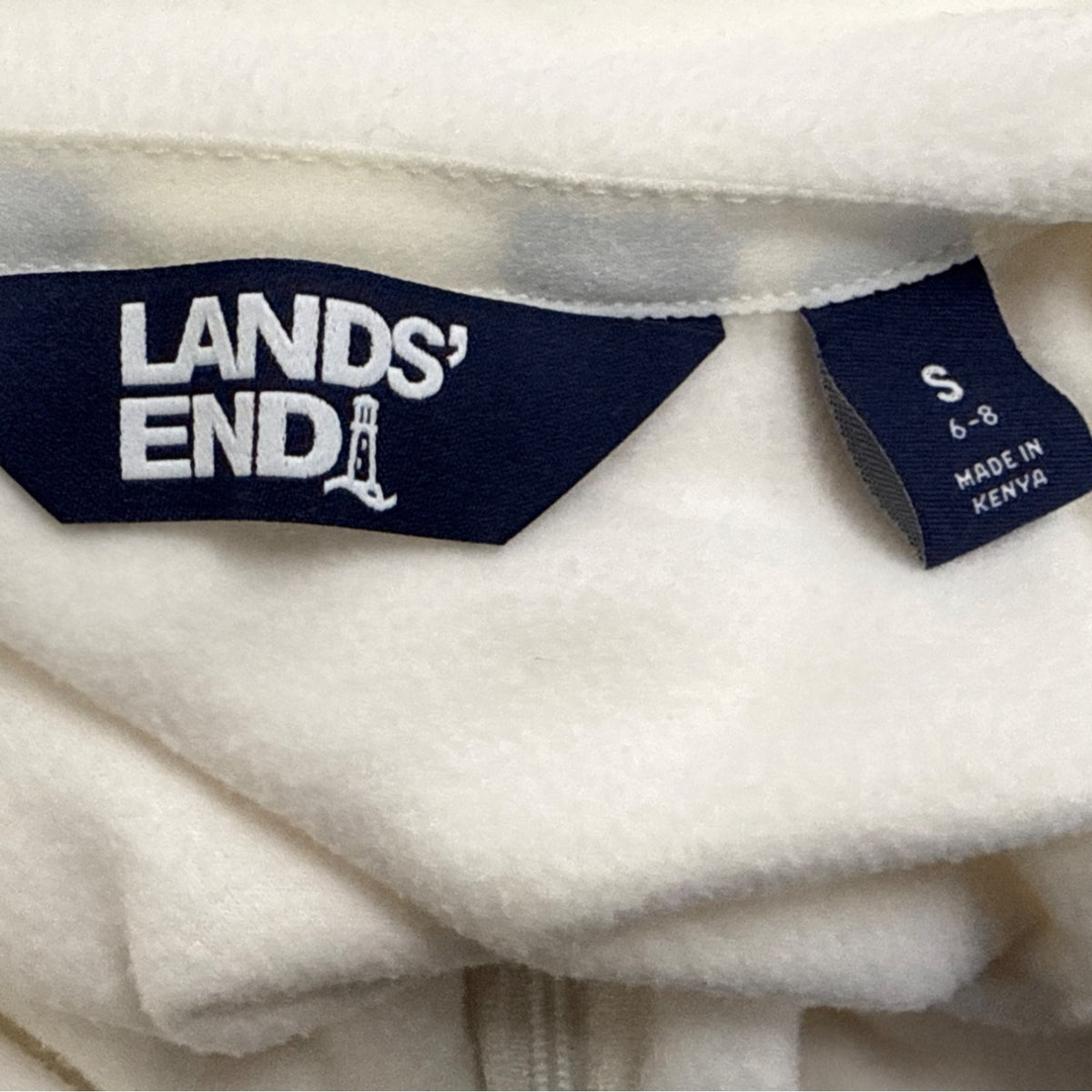 Lands End Women's White Half-Zip Pullover Mock-Neck Sweater Size S - New