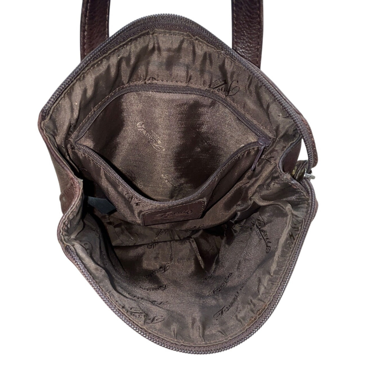Fossil Brown Leather With Adjustable Strap & Brass Accents Backpack Sling Bag