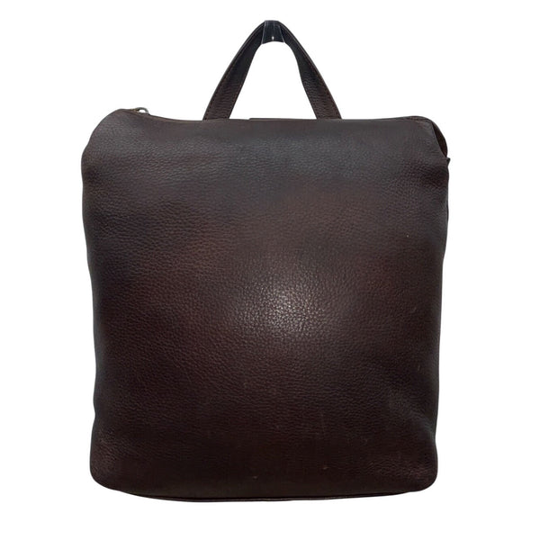Fossil Brown Leather With Adjustable Strap & Brass Accents Backpack Sling Bag