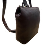 Fossil Brown Leather With Adjustable Strap & Brass Accents Backpack Sling Bag