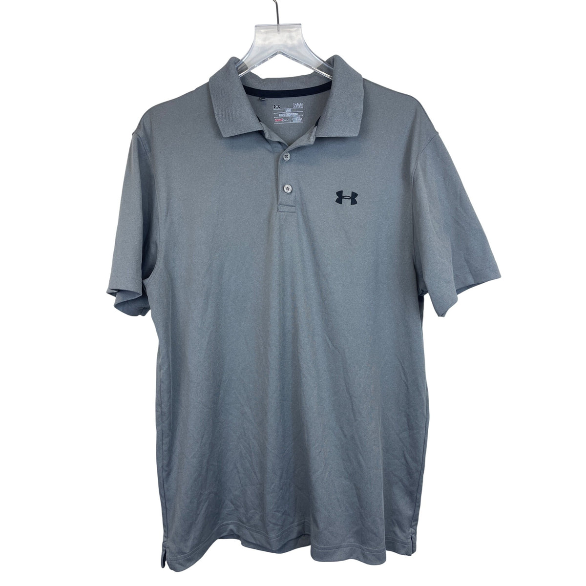 Under Armour Mens Gray HeatGear Polo Shirt Loose Fit Size Large